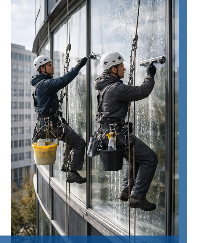 Мойка панорамных окон в Советской Гавани от 364 р. заказать у ВЫСОТНИК-Свс