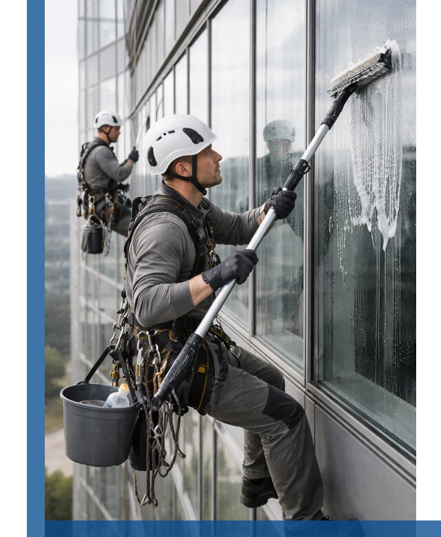 Высотная мойка сплошного остекления с выездом в Советской Гавани