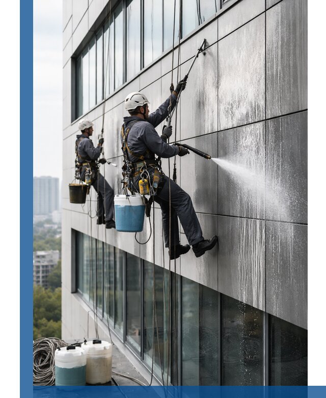 Профессиональная мойка вентилируемых фасадов в Советской Гавани