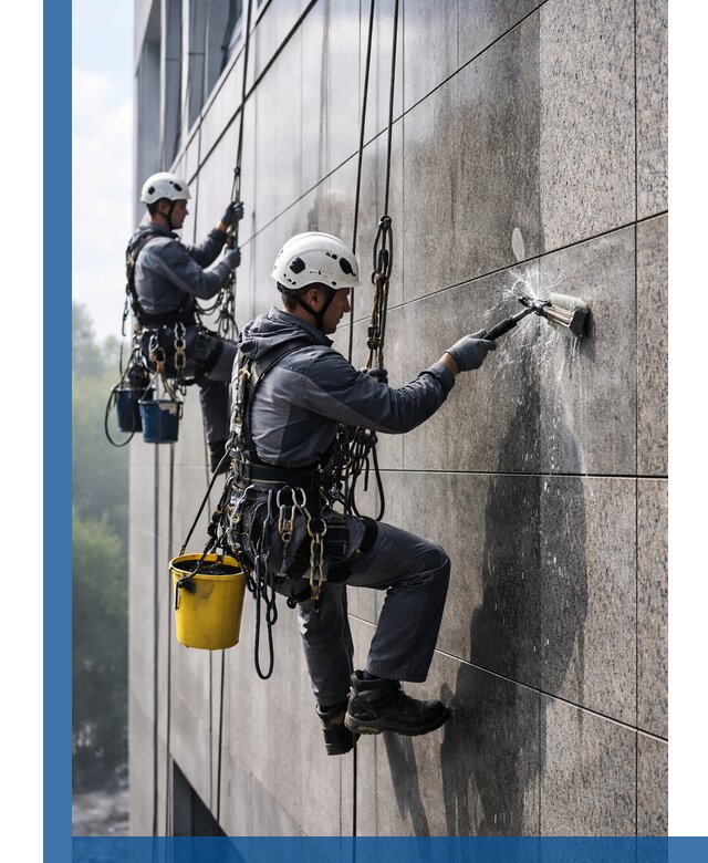 Профессиональная мойка фасада из керамогранита в Советской Гавани