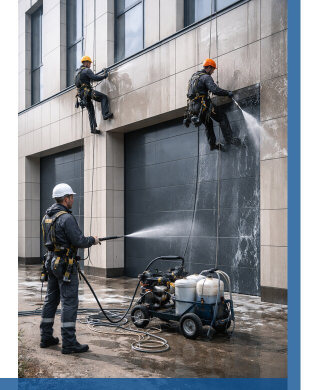 Послестроительная мойка фасада в Советской Гавани от 312 р. | ВЫСОТНИК-Свс