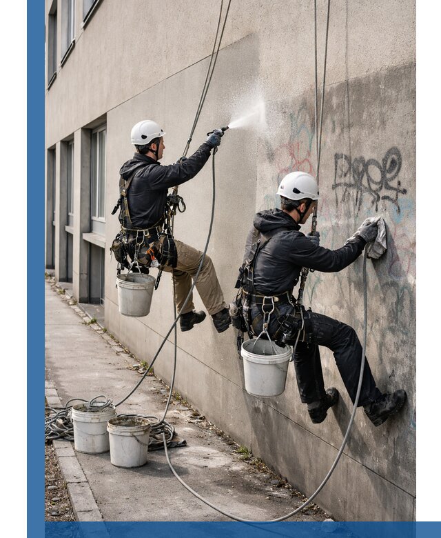 Антиграффити покрытие фасада с защитой от надписей в Советской Гавани