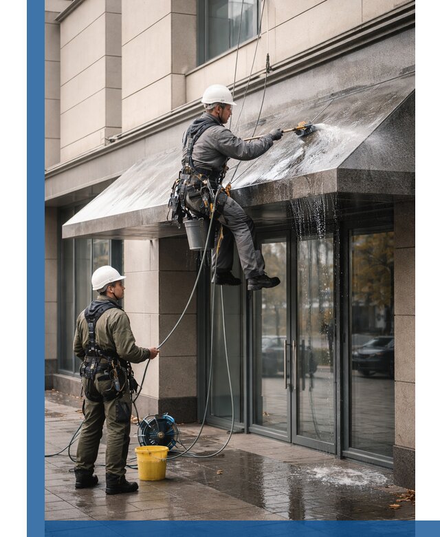 Профессиональная мойка козырьков и навесов в Советской Гавани