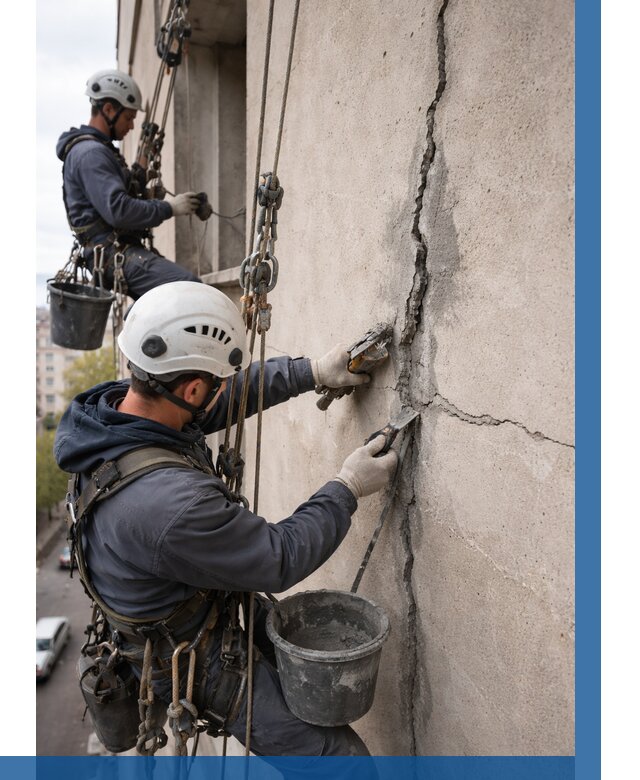 Заделка трещин на фасаде в Советской Гавани от 935 р. | ВЫСОТНИК-Свс