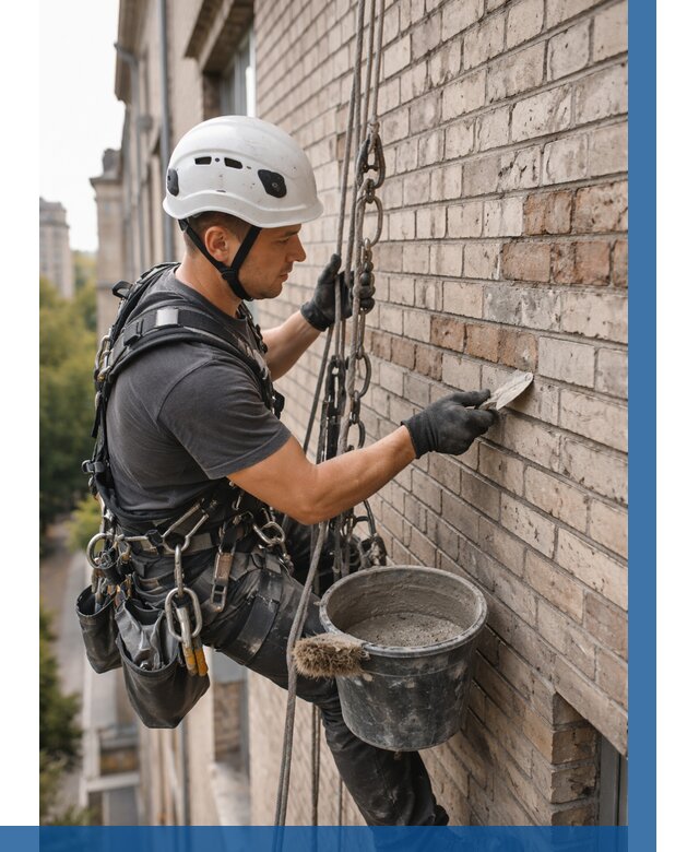 Ремонт кирпичной кладки фасада в Советской Гавани от 1870 р. | ВЫСОТНИК-Свс