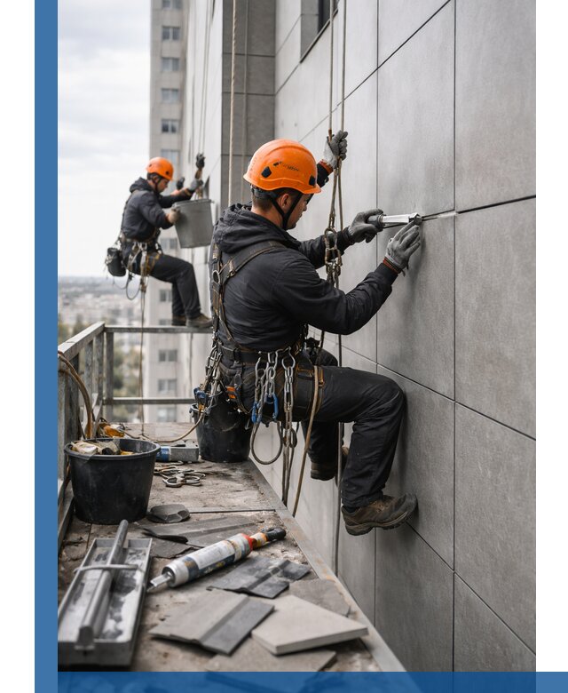 Профессиональный ремонт фасада из керамогранита в Советской Гавани