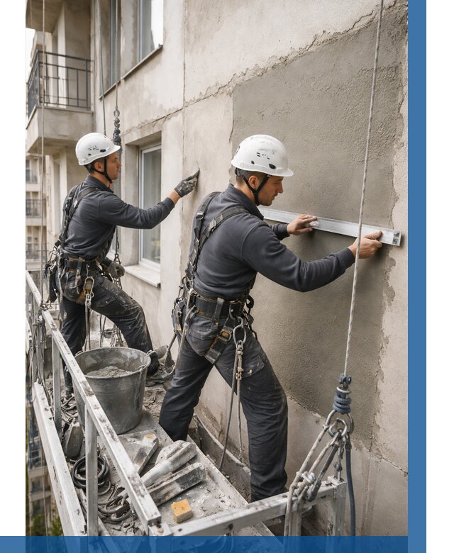 Штукатурка фасада на высоте в Советской Гавани от 935 р. | ВЫСОТНИК-Свс