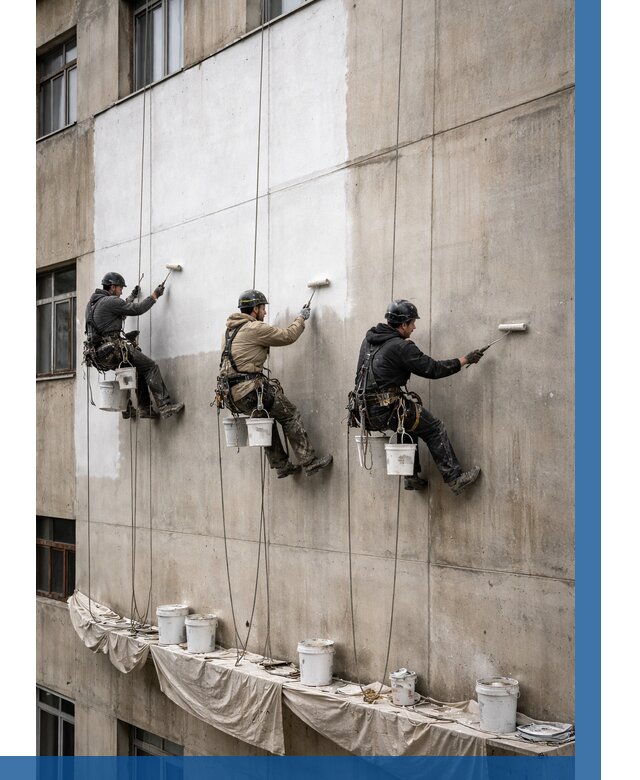 Покраска бетонного фасада в Советской Гавани от 364 р за м2 | ВЫСОТНИК-Свс