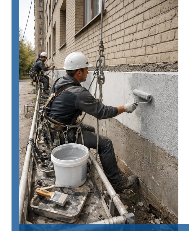 Окраска цоколя здания в Советской Гавани профессионально и надежно