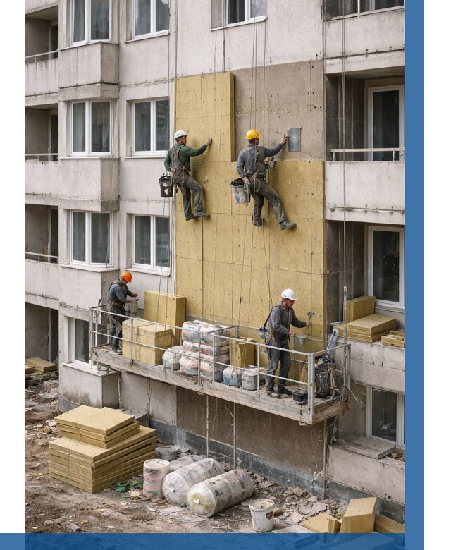 Утепление фасада минватой в Советской Гавани от 1558 р. | ВЫСОТНИК-Свс