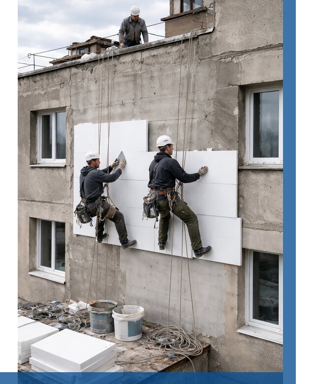 Утепление фасада пенополистиролом в Советской Гавани от 1870 р. | ВЫСОТНИК-Свс