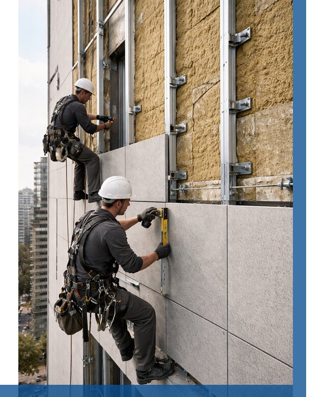 Монтаж вентилируемого фасада в Советской Гавани от 3636 р. | ВЫСОТНИК-Свс