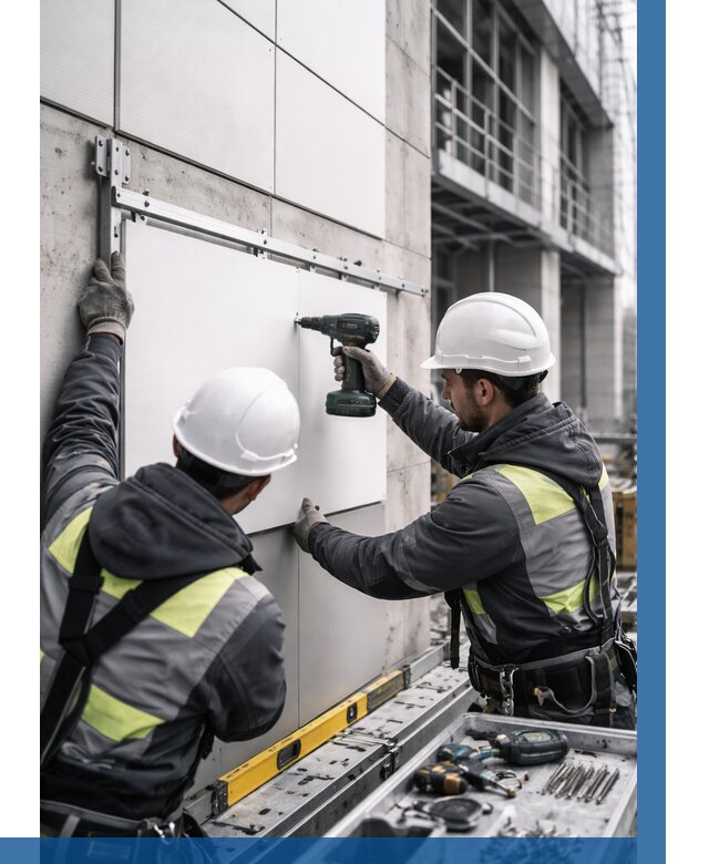 Монтаж композитных панелей фасада в Советской Гавани от 2597 р. | ВЫСОТНИК-Свс