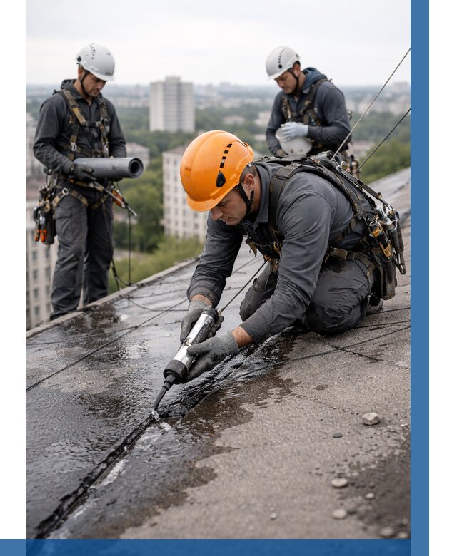 Устранение протечек кровли в Советской Гавани от 12467 р. | ВЫСОТНИК-Свс