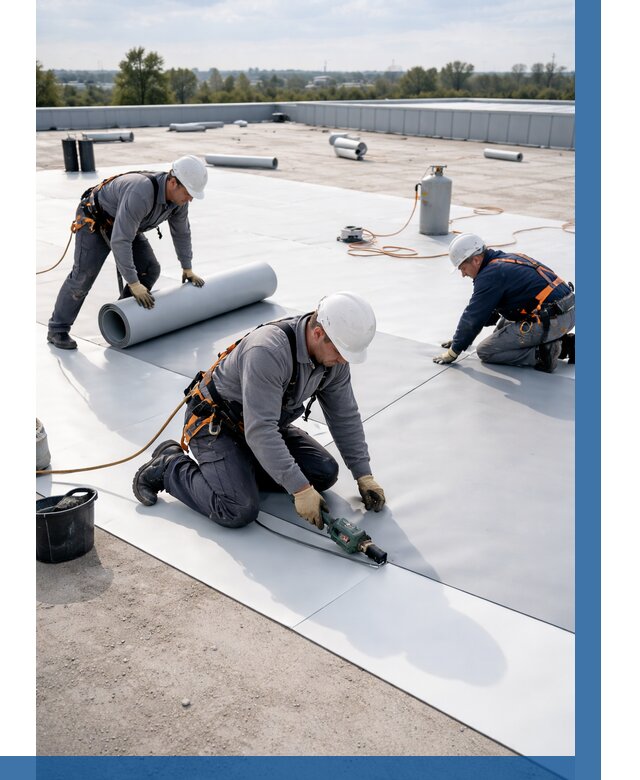 Монтаж мембранной кровли под ключ в Советской Гавани от 1247 р. | ВЫСОТНИК-Свс