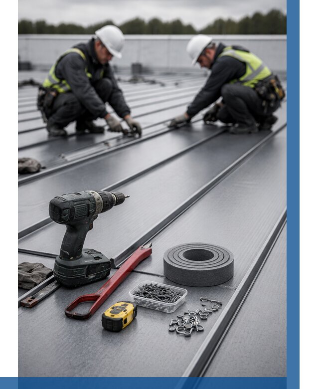 Монтаж фальцевой кровли в Советской Гавани от 1870 р. | ВЫСОТНИК-Свс