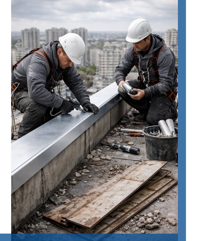 Замена парапетных крышек под ключ в Советской Гавани от 1247 р. | ВЫСОТНИК-Свс