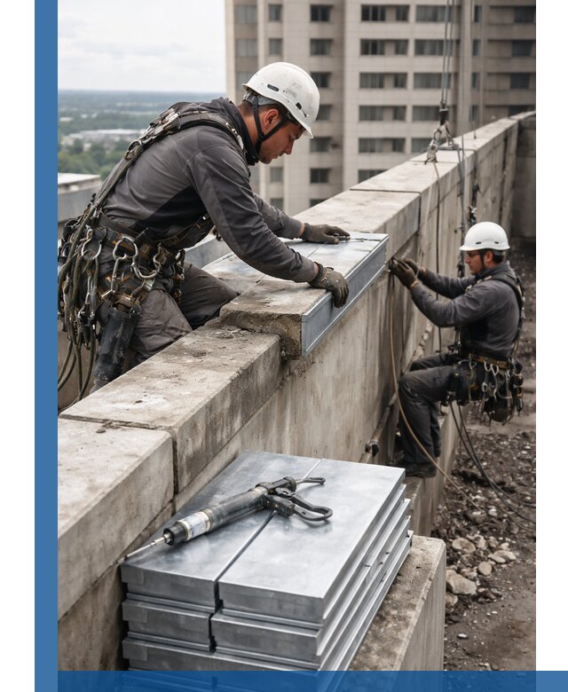 Замена парапетных крышек и установка новых в Советской Гавани