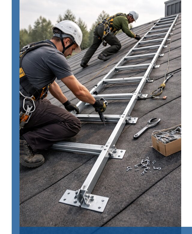 Профессиональный монтаж кровельной лестницы в Советской Гавани под ключ