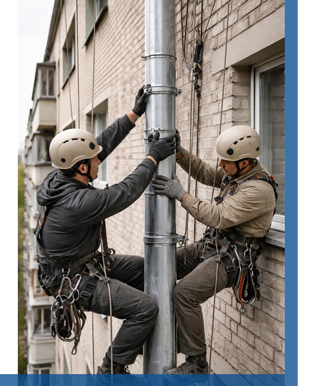 Замена водосточных труб в Советской Гавани от 6753 р. | ВЫСОТНИК-Свс