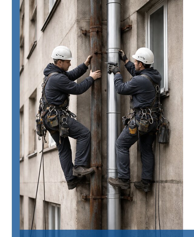 Замена водосточных труб в Советской Гавани: монтаж и демонтаж под ключ