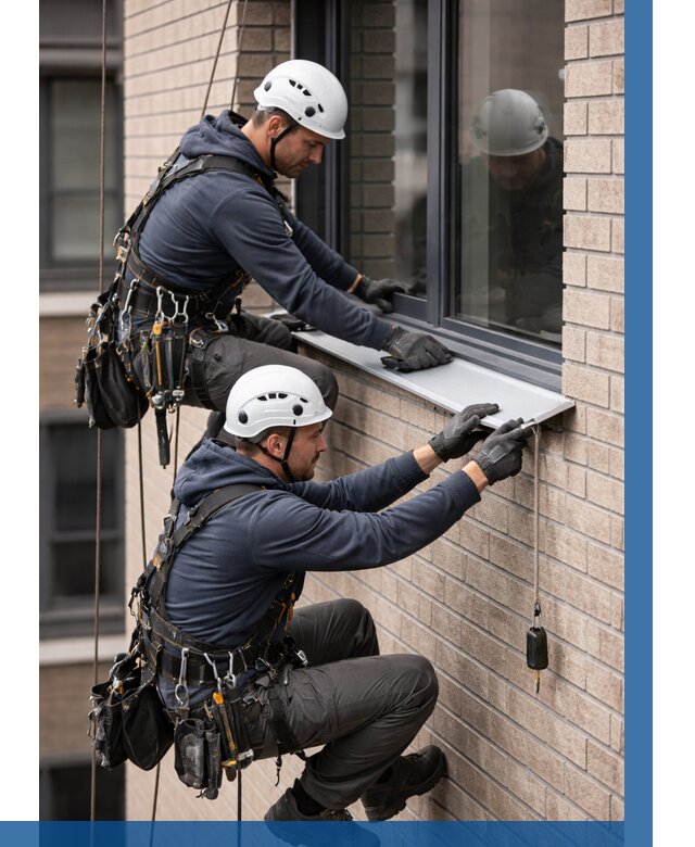 Монтаж оконных отливов под ключ в Советской Гавани от 3636 р. | ВЫСОТНИК-Свс