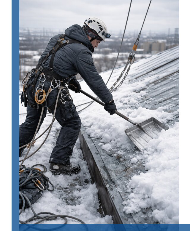 Профессиональная очистка кровли от снега и наледи в Советской Гавани