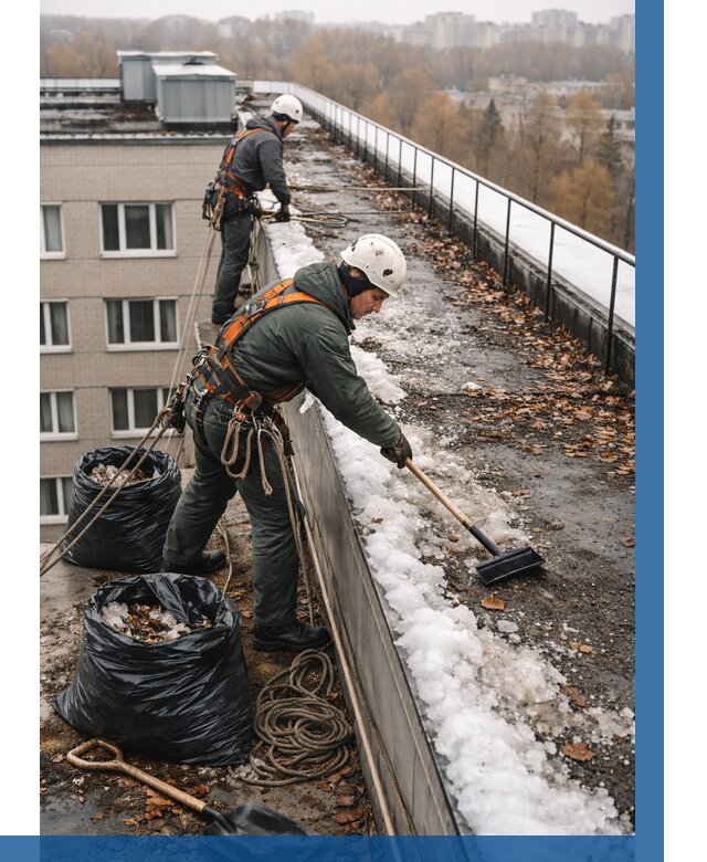 Очистка кровли по периметру в Советской Гавани от 571 р. | ВЫСОТНИК-Свс