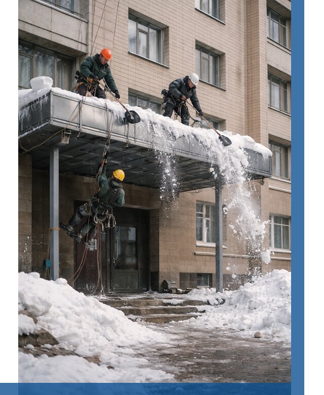 Очистка козырьков от снега в Советской Гавани от 3636 р. | ВЫСОТНИК-Свс