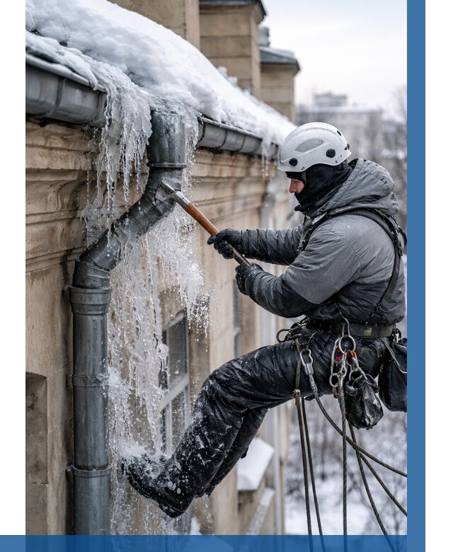 Очистка водостоков от льда в Советской Гавани от 3636 р. | ВЫСОТНИК-Свс