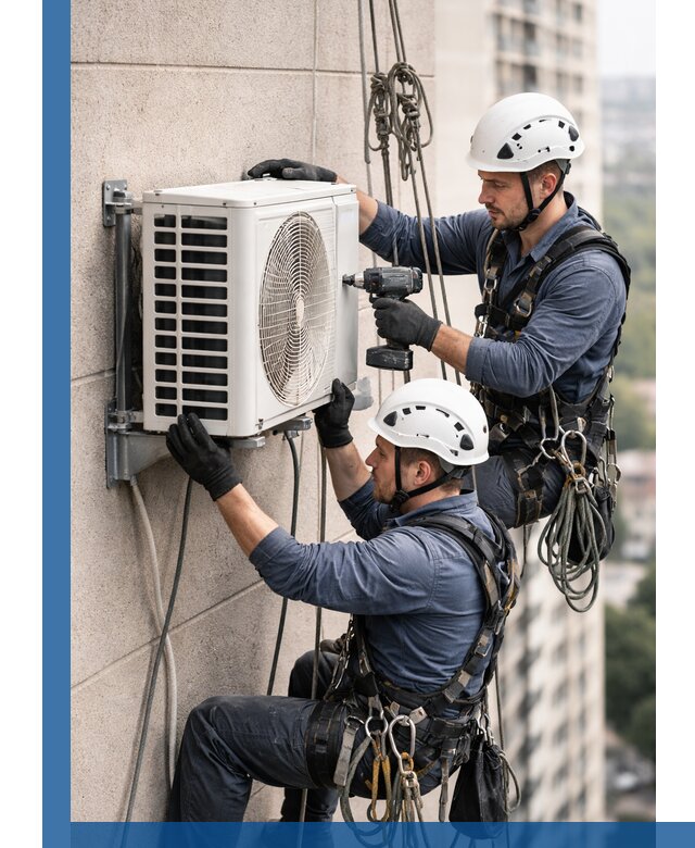 Монтаж внешнего блока кондиционера в Советской Гавани установка и крепление