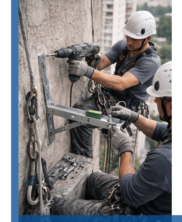 Установка кронштейнов кондиционера и крепежа в Советской Гавани