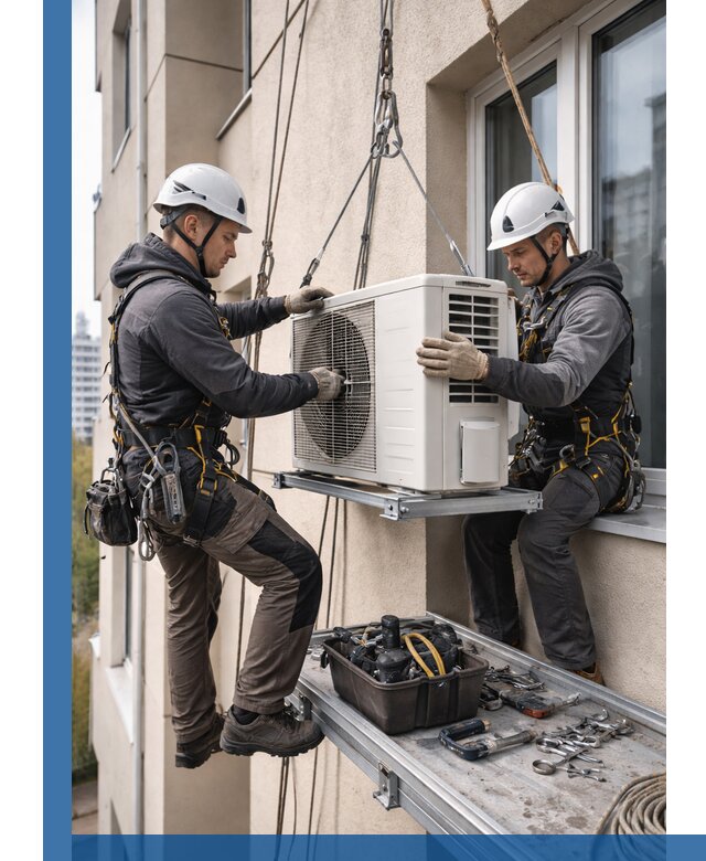 Перенос внешнего блока кондиционера в Советской Гавани с монтажом и крепежом