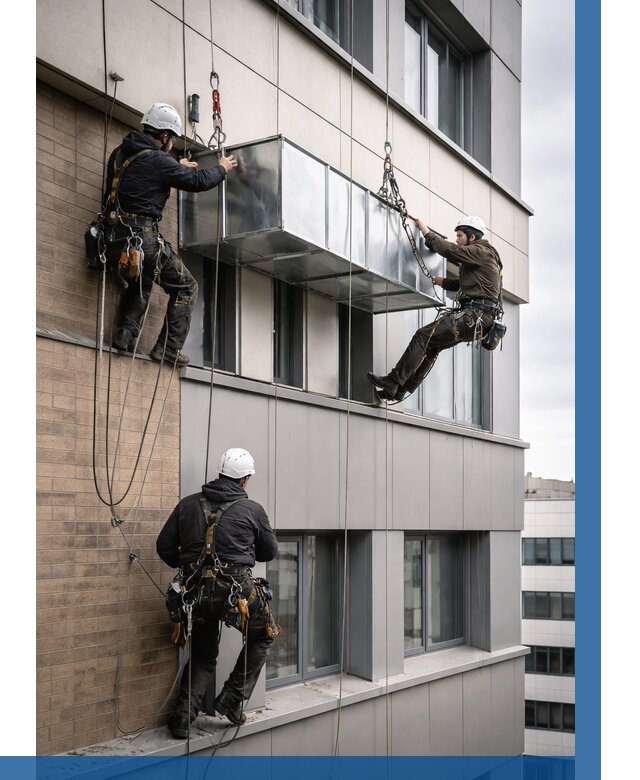 Монтаж воздуховодов на фасаде в Советской Гавани от 1558 р. | ВЫСОТНИК-Свс