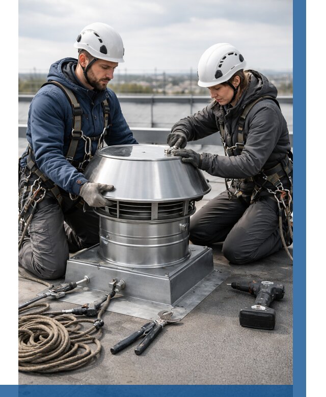 Установка дефлекторов на кровле в Советской Гавани от 4675 р. | ВЫСОТНИК-Свс