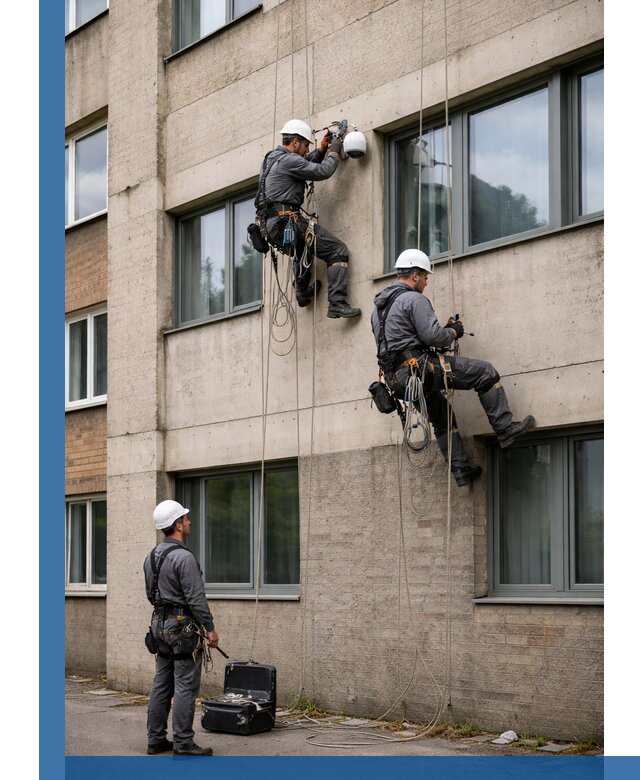 Монтаж фасадных камер видеонаблюдения в Советской Гавани под ключ