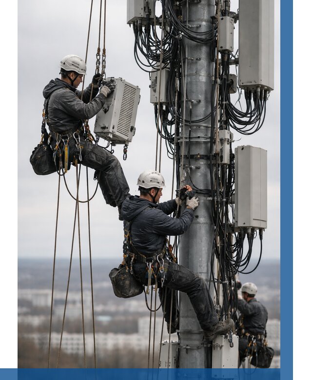 Монтаж оборудования связи на мачте в Советской Гавани от 7792 р. | ВЫСОТНИК-Свс