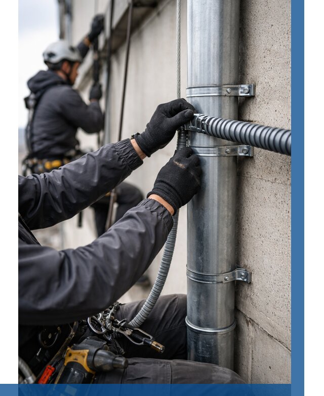 Монтаж гофры для кабеля в Советской Гавани от 312 р. | ВЫСОТНИК-Свс