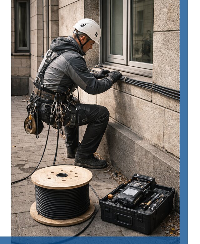 Прокладка оптоволоконного кабеля в Советской Гавани от 831 р. | ВЫСОТНИК-Свс