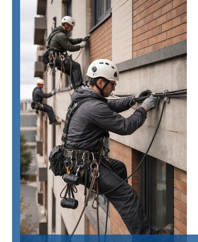 Крепление кабеля на фасаде монтаж и крепеж в Советской Гавани