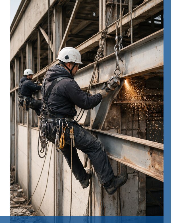 Демонтаж металлоконструкций на высоте в Советской Гавани от 6753р. |ВЫСОТНИК-Свс