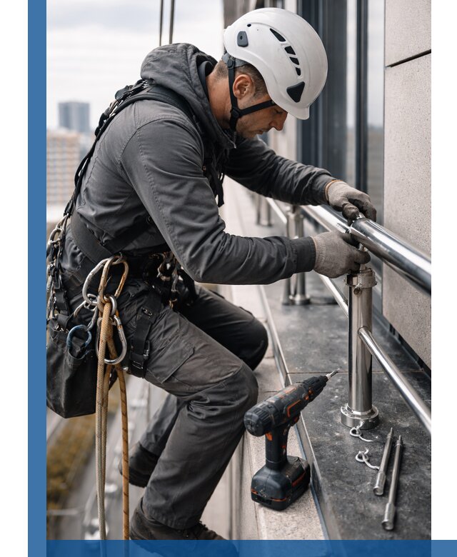 Монтаж ограждений на высоте в Советской Гавани для зданий и конструкций