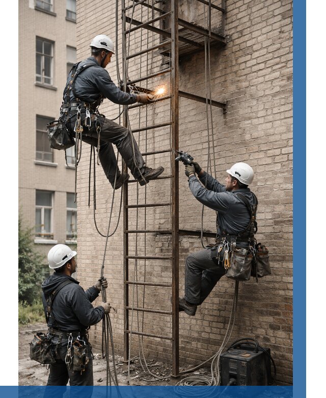 Ремонт пожарной лестницы в Советской Гавани от 7792 р. | ВЫСОТНИК-Свс