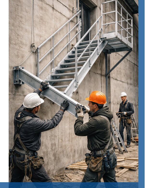 Монтаж металлических лестниц в Советской Гавани от 15584 р. | ВЫСОТНИК-Свс