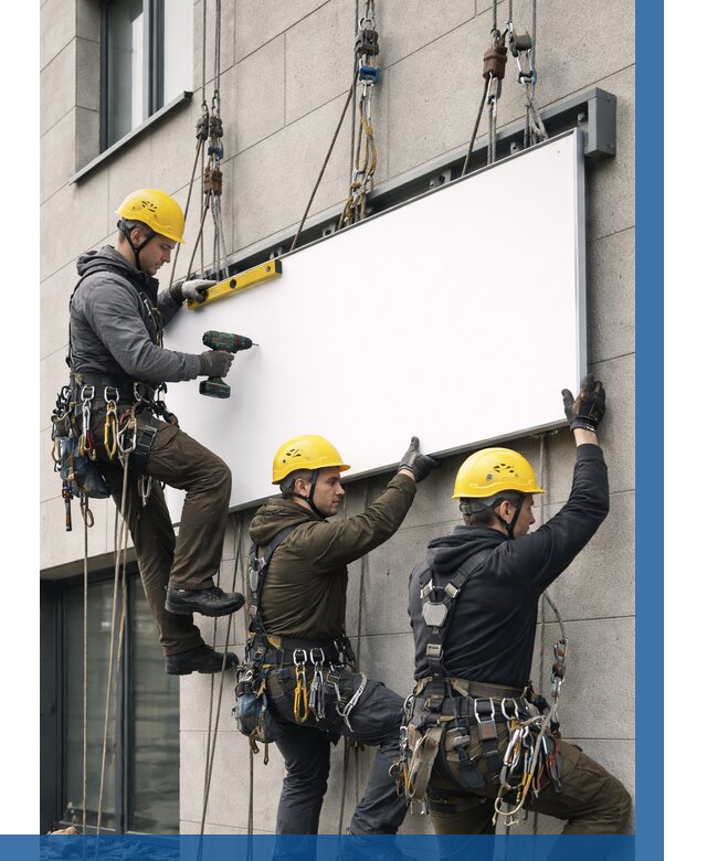 Монтаж рекламной вывески в Советской Гавани от 8311 р. | ВЫСОТНИК-Свс