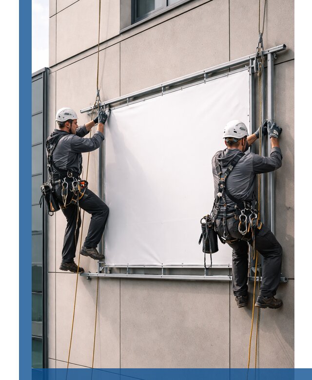 Монтаж наружной рекламной вывески в Советской Гавани под ключ