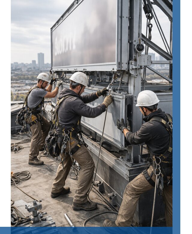 Монтаж крышной рекламной конструкции в Советской Гавани от 62334 р.|ВЫСОТНИК-Свс