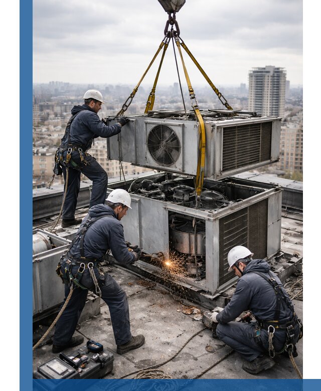 Демонтаж крышной установки в Советской Гавани любой сложности