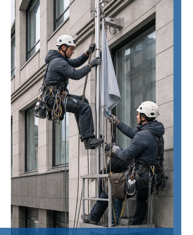 Установка флагов на фасаде в Советской Гавани от 4675 р. | ВЫСОТНИК-Свс