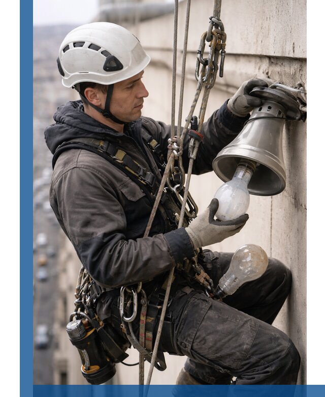 Замена ламп на высоте в Советской Гавани профессионально и быстро